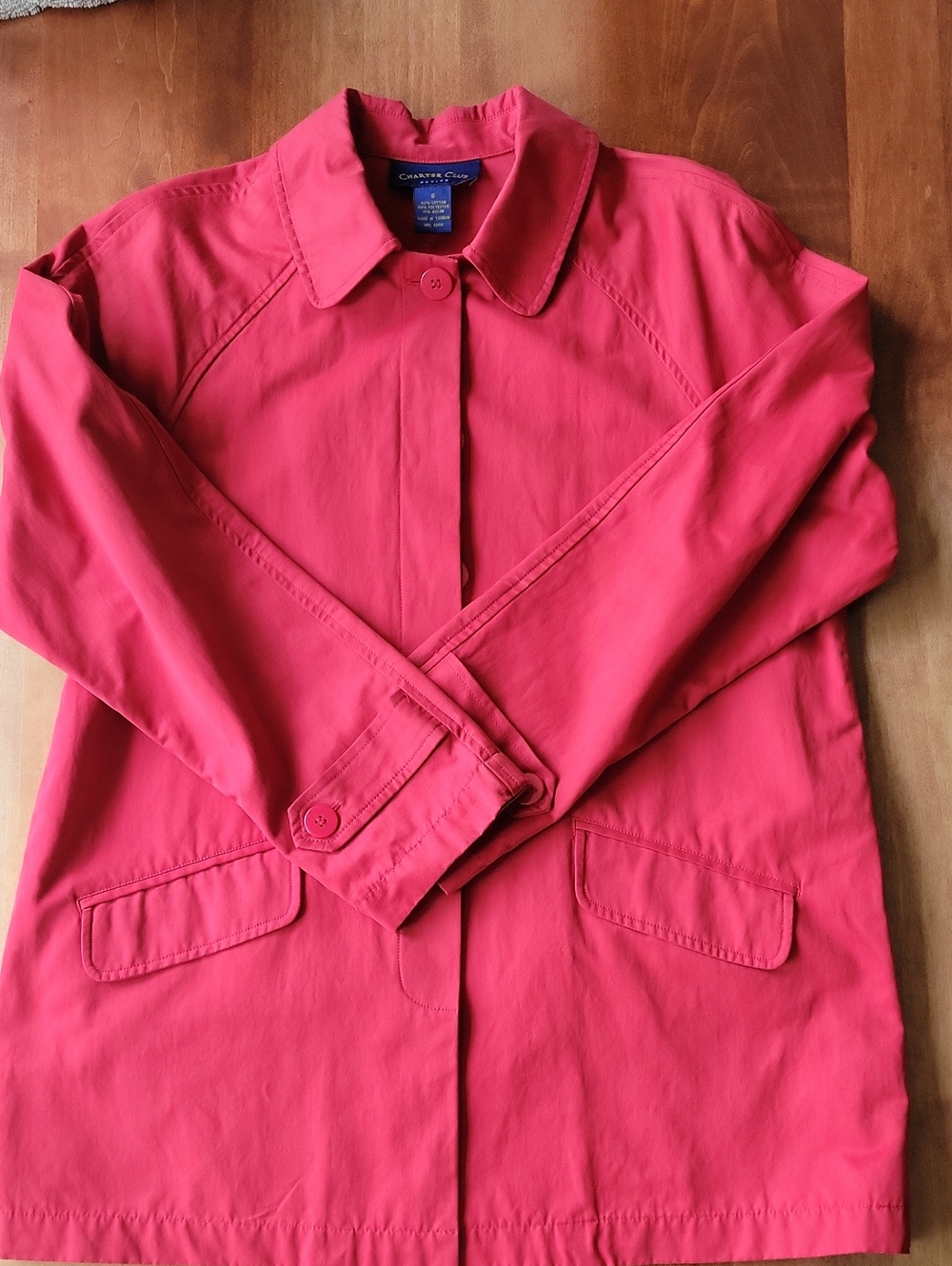 Charter Club Red Trench Coat